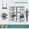 Grey Tall Outdoor Wooden Cat House with 6 Side and 1 Middle Platforms Suitable for Indoor and Outdoor Use